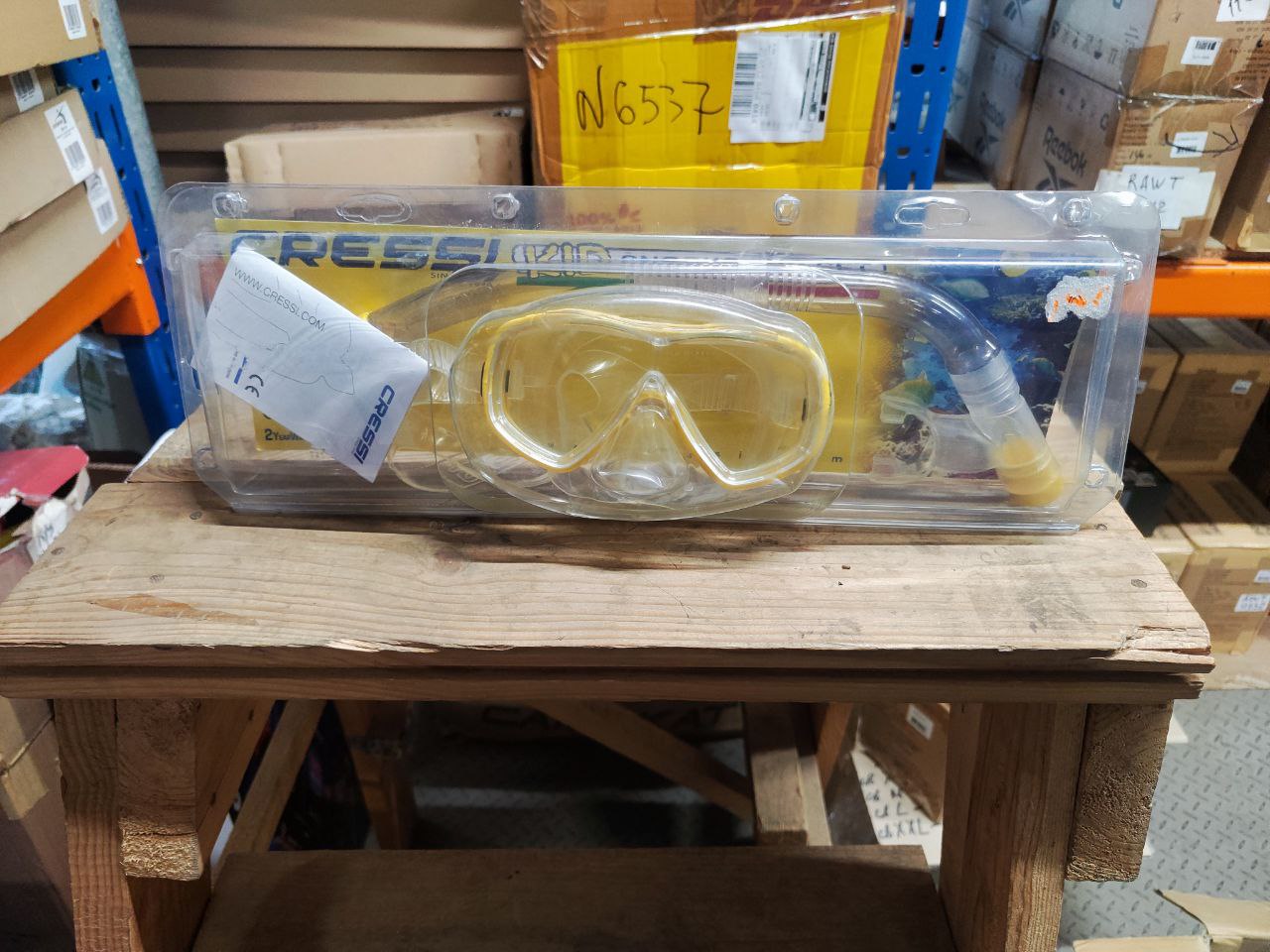 Набір дитячий для дайвінгу Cressi Ondina Vip (маска Ondina+трубка Top) прозоро-жовтий Уцінка