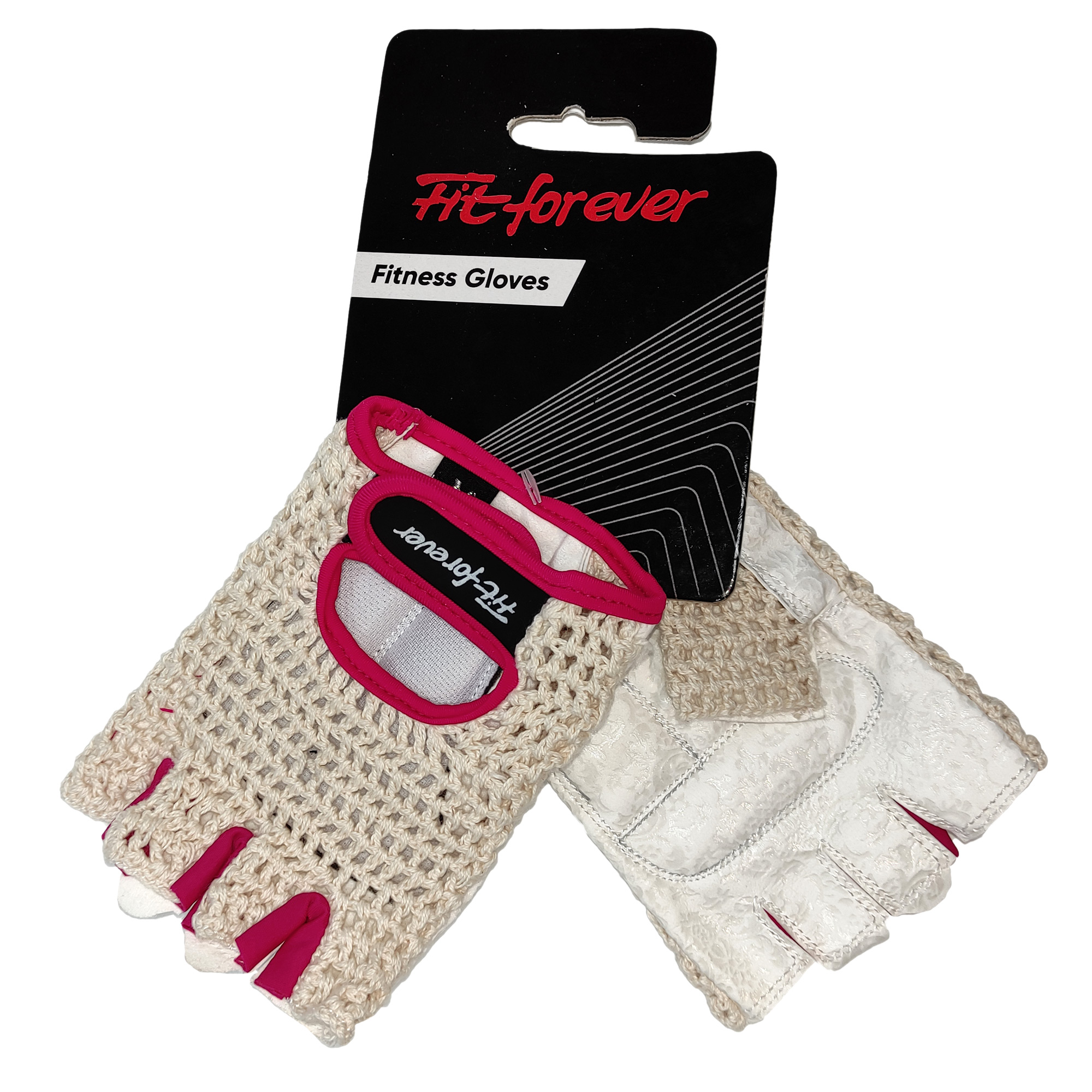 Фото Перчатки для фитнеса Fit forever Fit Work AI-04-1569-A белый-розовый M №2