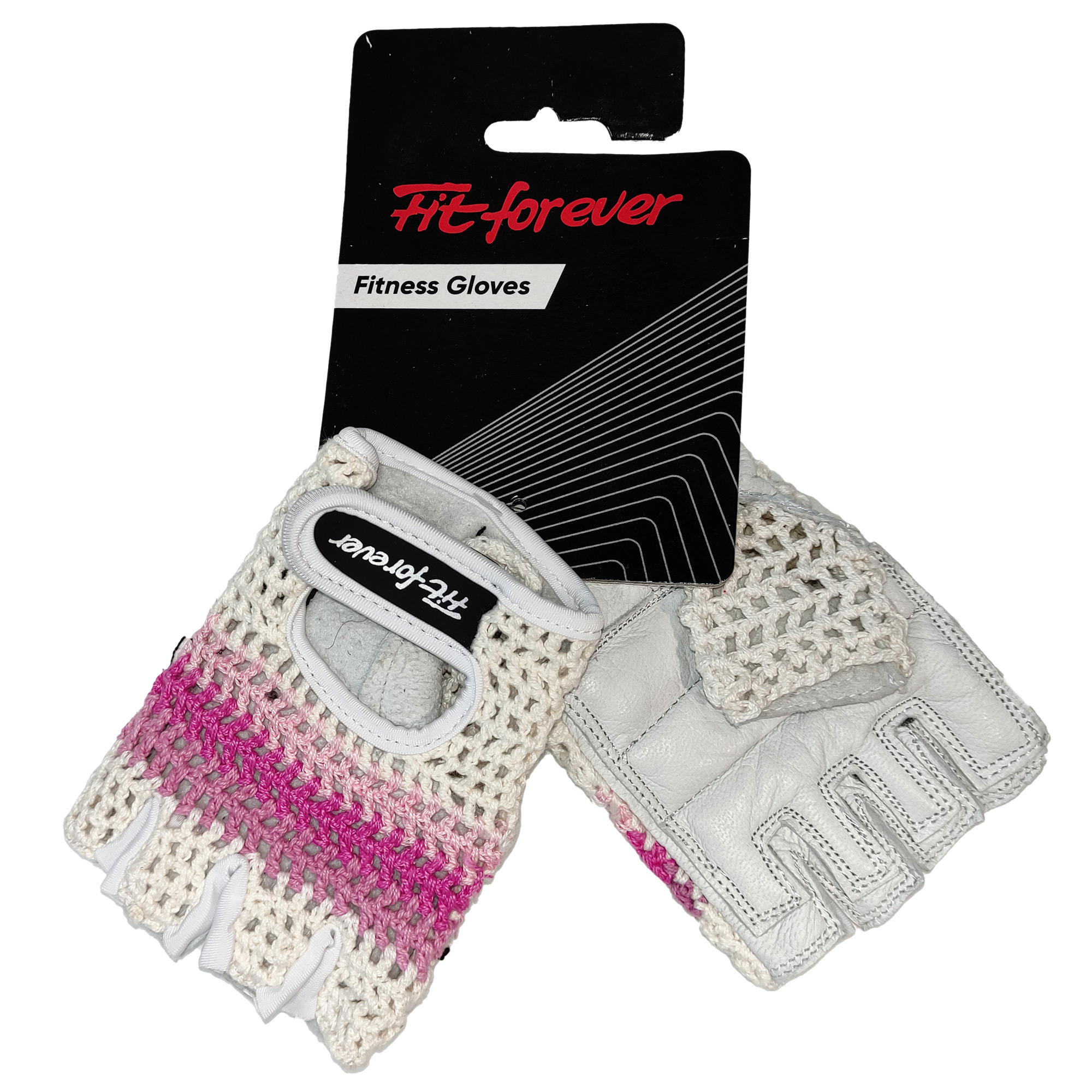 Перчатки для фитнеса Fit forever Range AI-04-1355 белый/розовый S