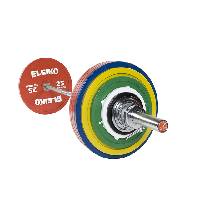 Штанга Eleiko в зборі для змагань з пауерліфтингу 285 кг кольорова 3000230