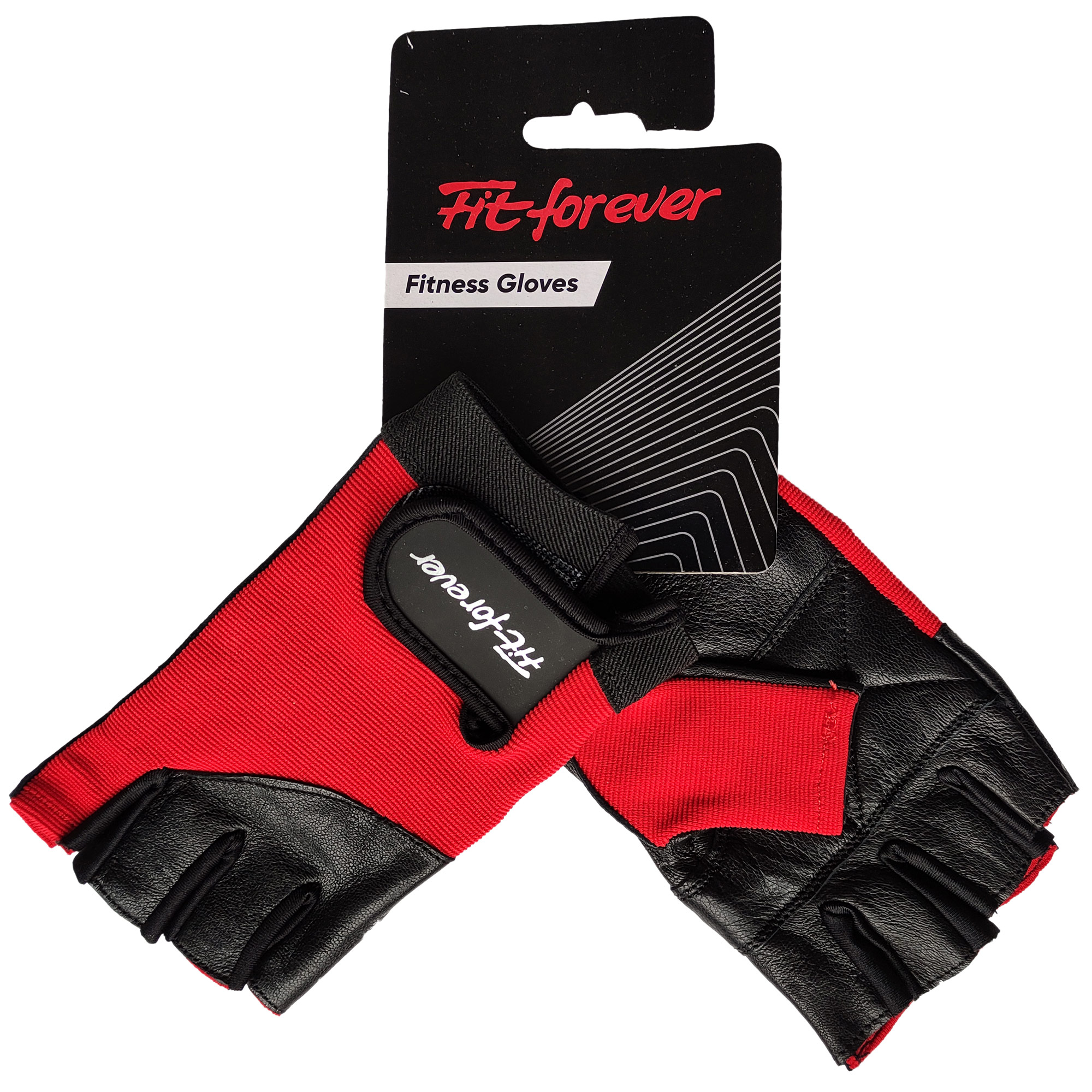 Фото Рукавички для фітнесу Fit forever Strong AI-04-1329-B чорний/червоний S №1