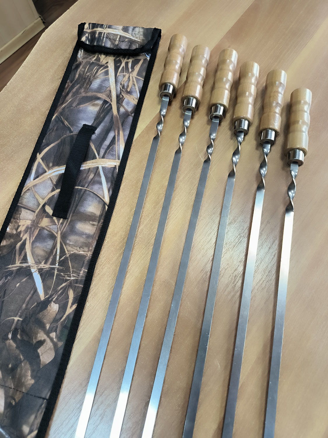 Набор шампуров с деревянной ручкой 60 см InterAtletika СЗ354.6-60W